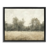 Stupell Industries Neutral Watercolor Woodland Black Framed Floater Canvas Wall Art design by Mona Grace, 17 x 21
