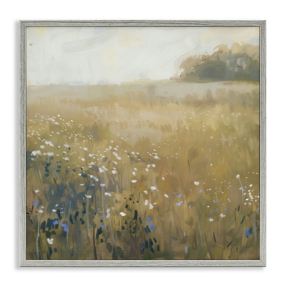 Stupell Industries Neutral Wildflower Field Gray Framed Giclee Art design by LSR Creative Studio, 17 x 17