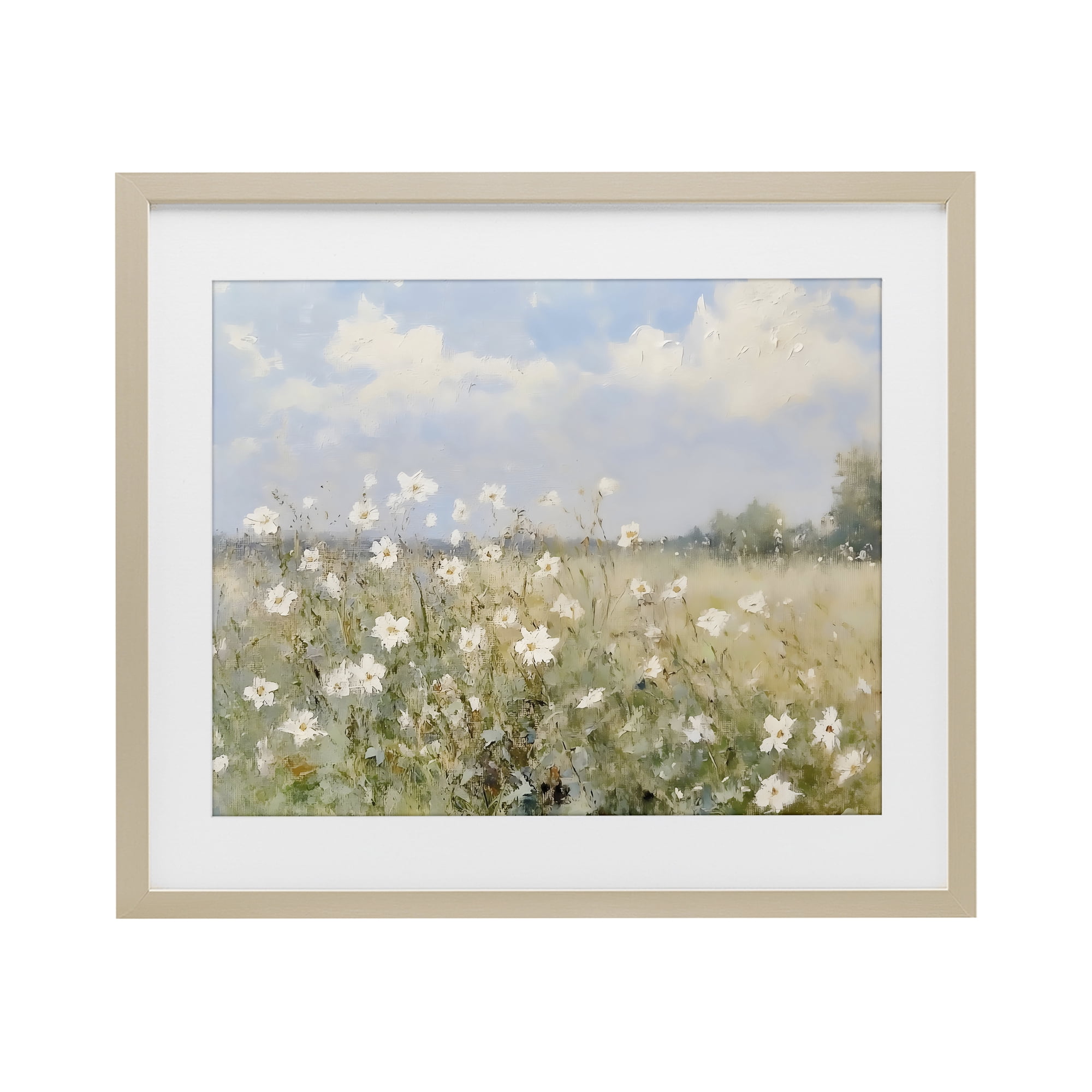 Stupell Industries Neutral Wildflower Field in Bloom Birch Framed Print Under Glass, design by LSR Design Studio