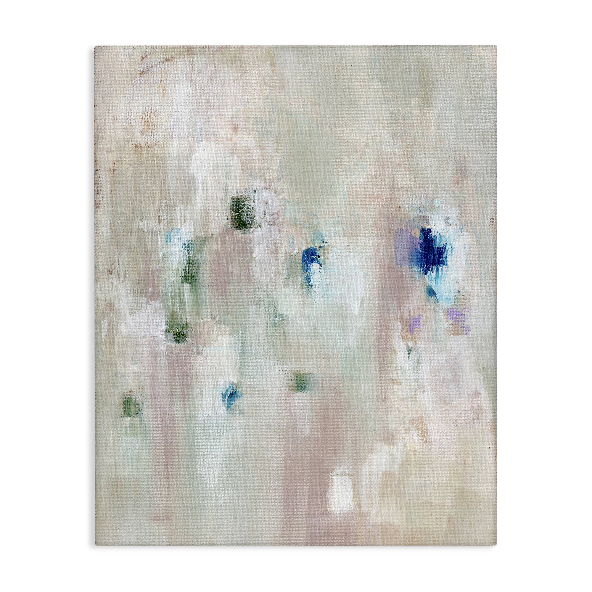 Stupell Industries Neutrals with Blue Spots Abstract Painting Wrapped Canvas Art Print Wall Art, 36 x 48