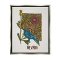 thumbnail image 1 of Stupell Industries Nevada Bluebird State Flower Intricate Botanical Pattern Graphic Art Luster Gray Floating Framed Canvas Print Wall Art, Design by Valentina Harper, 1 of 5