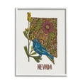 thumbnail image 1 of Stupell Industries Nevada Bluebird State Flower Intricate Botanical Pattern Graphic Art White Framed Art Print Wall Art, Design by Valentina Harper, 1 of 5