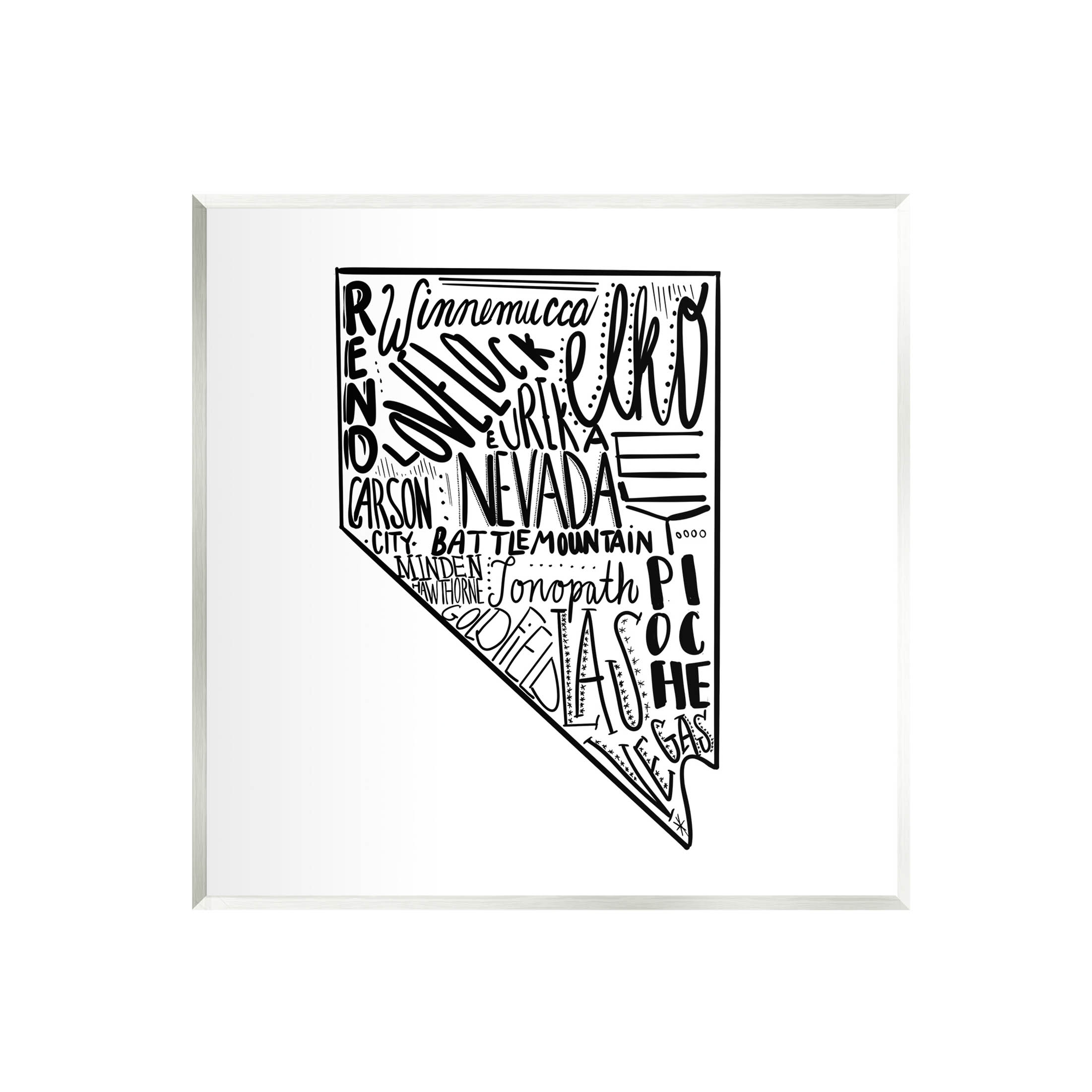Stupell Industries Nevada Cities Typography Graphic Art Unframed Art Print Wall Art, Design by The Saturday Evening Post