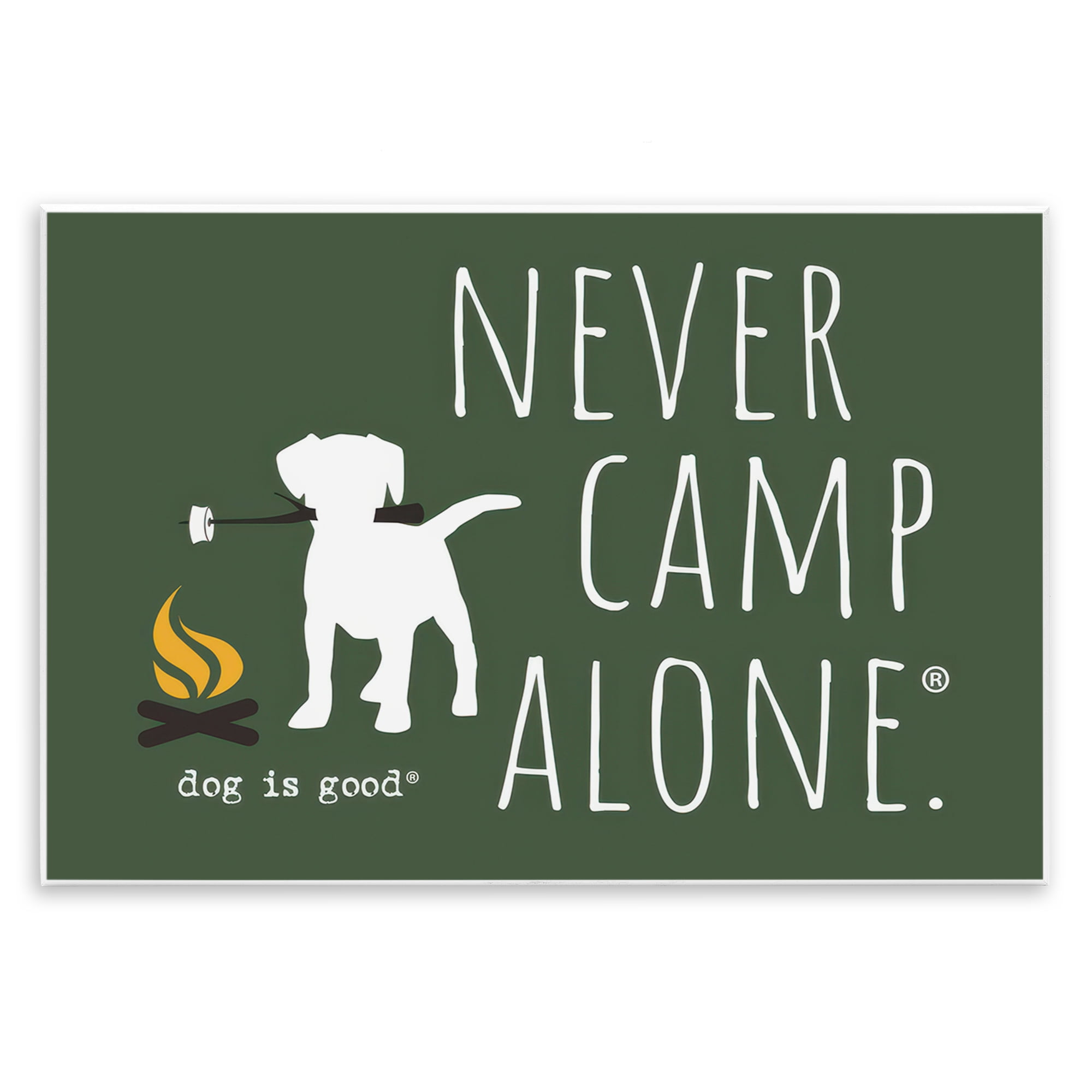 Stupell Industries Never Camp Alone Animals Painting Unframed Art Print Wall Art, 19 x 13