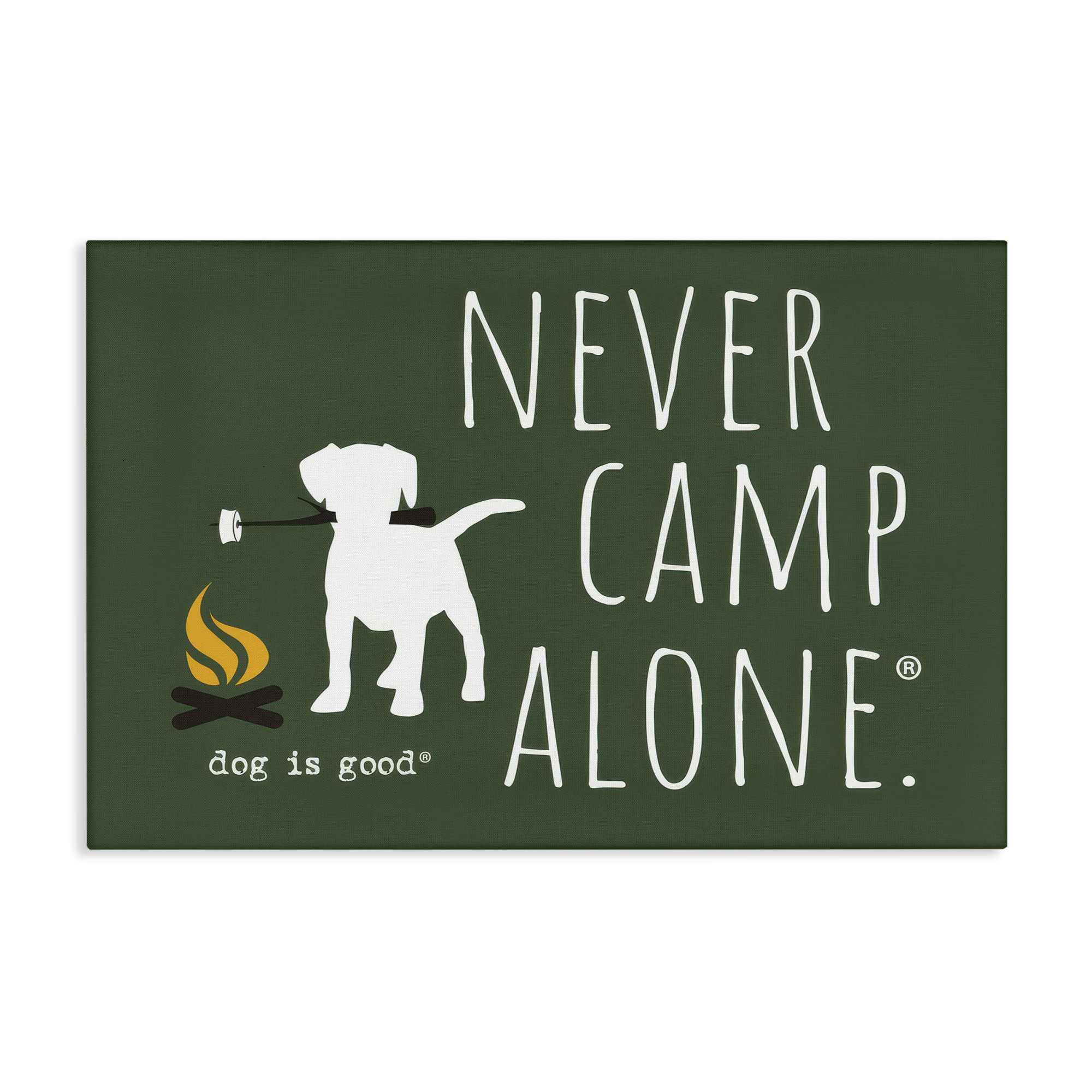 Stupell Industries Never Camp Alone Animals Painting Wrapped Canvas Art Print Wall Art, 45 x 30
