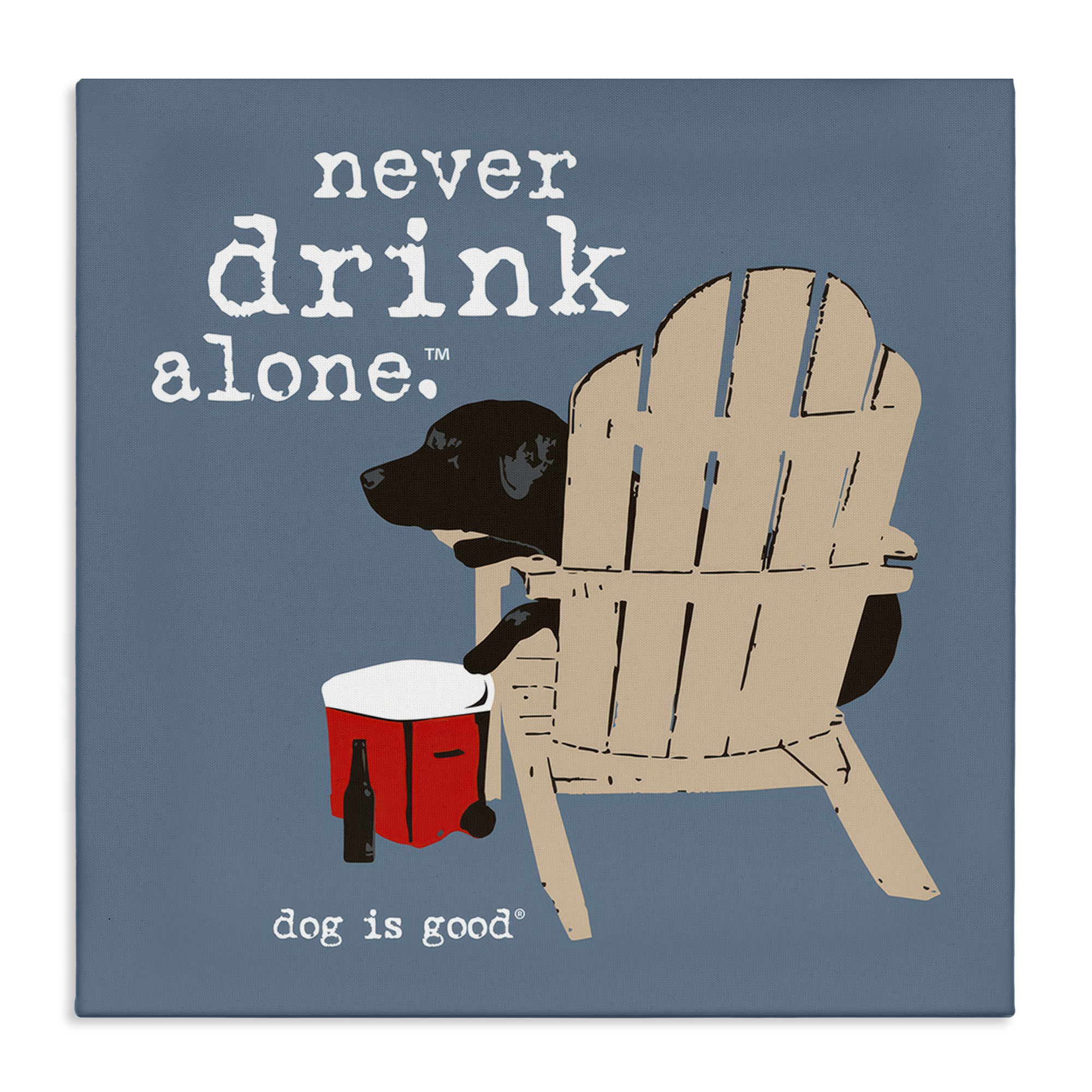 Stupell Industries Never Drink Alone Phrase Animals Painting Wrapped Canvas Art Print Wall Art, 30 x 30