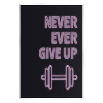 Stupell Industries Never Ever Give Up Inspirational Painting Unframed Art Print Wall Art, 10 x 15