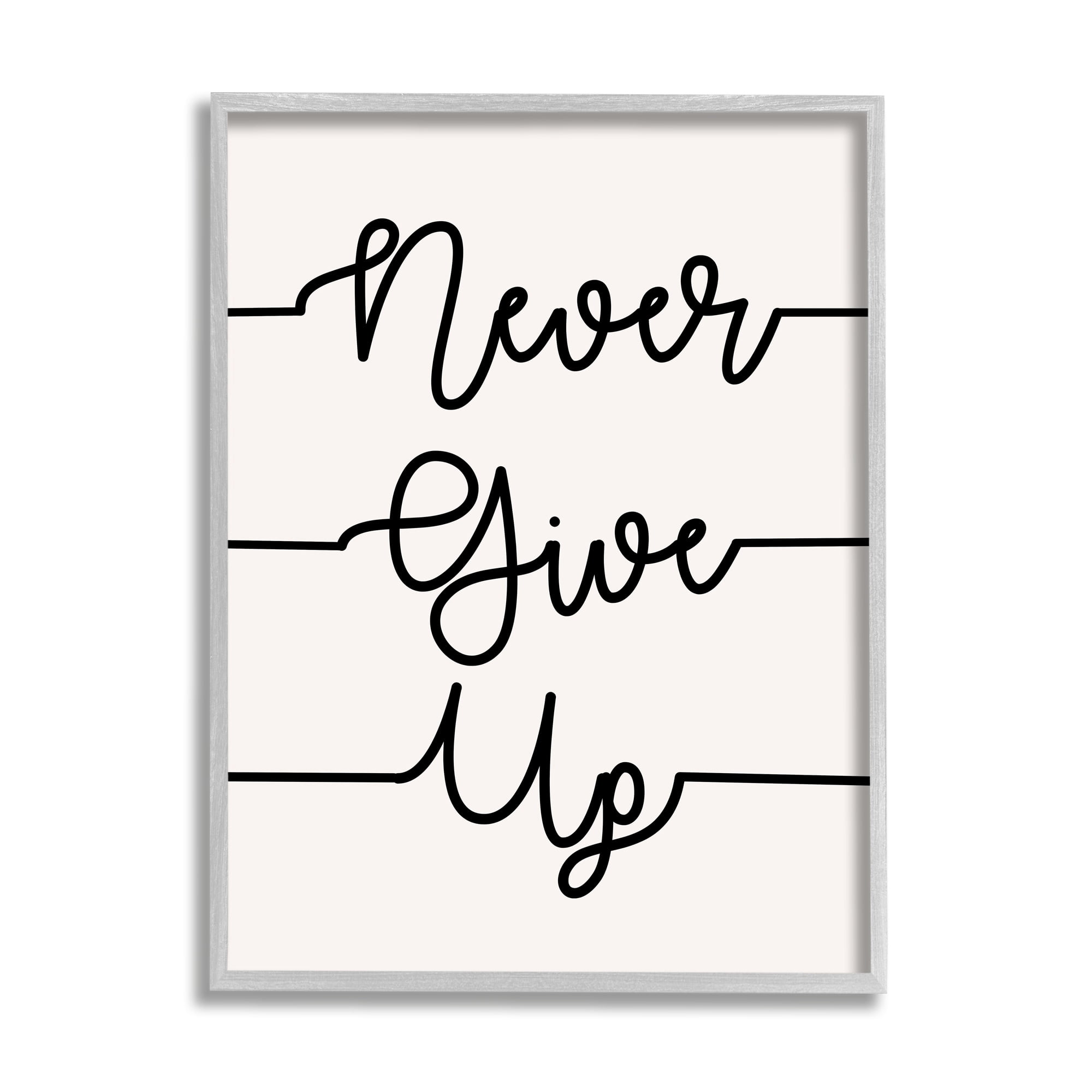 Stupell Industries Never Give Up Phrase Abstract Line Typography, 11 x 14, Design by Sd Graphics Studio