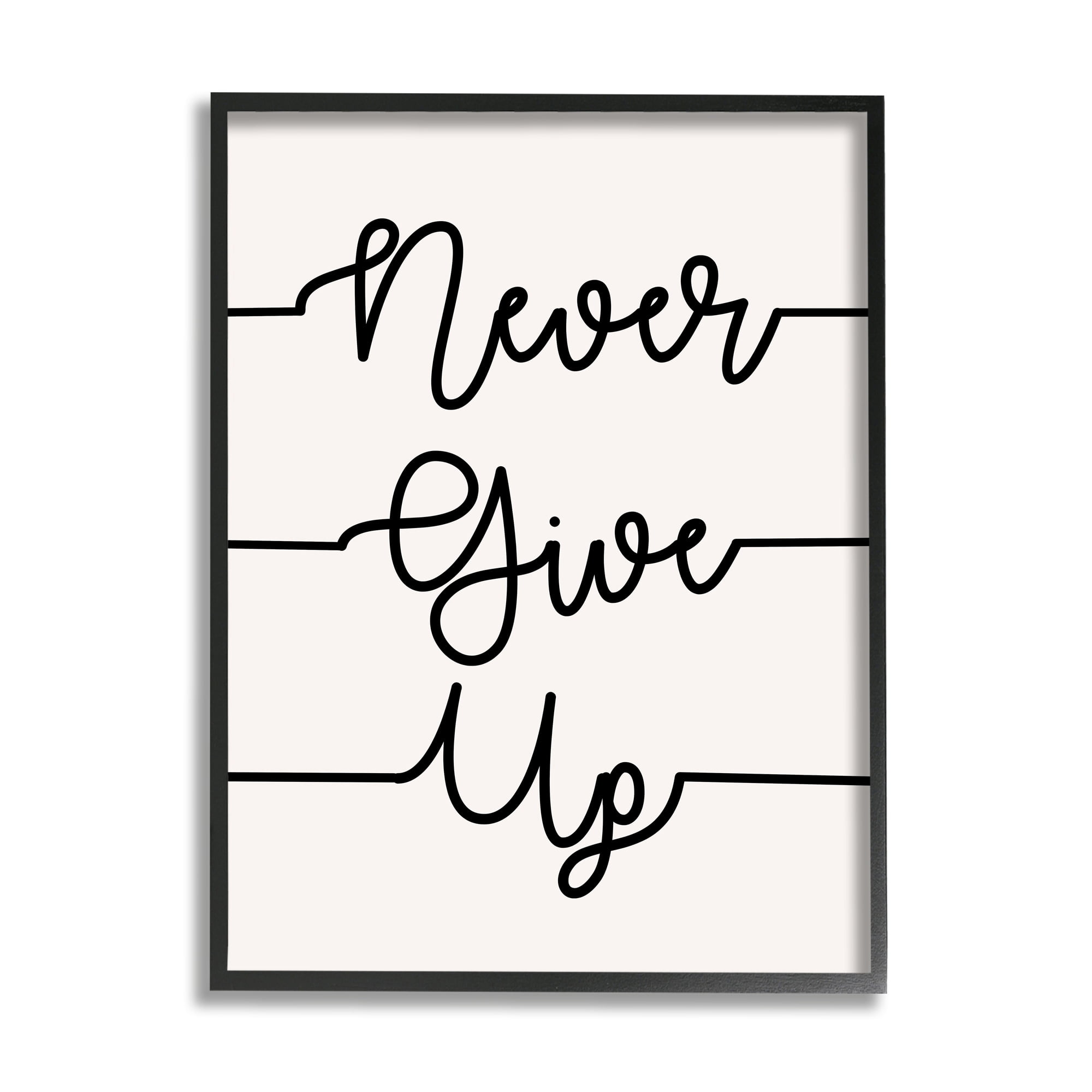 Stupell Industries Never Give Up Phrase Abstract Line Typography, 11 x 14, Design by Sd Graphics Studio