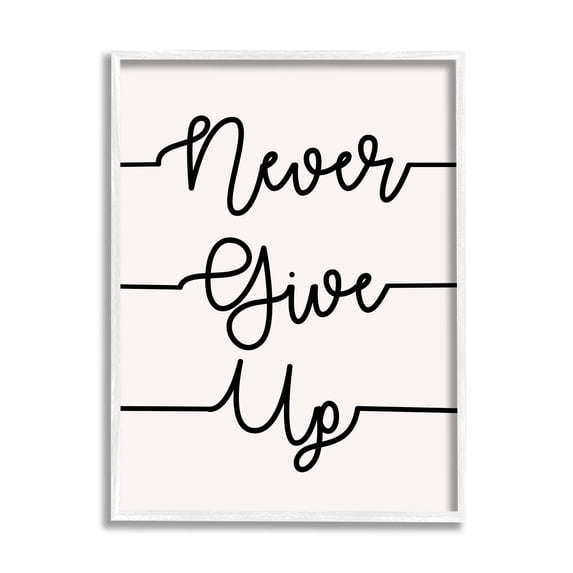 Stupell Industries Never Give Up Phrase Abstract Line Typography, 24 x 30, Design by Sd Graphics Studio