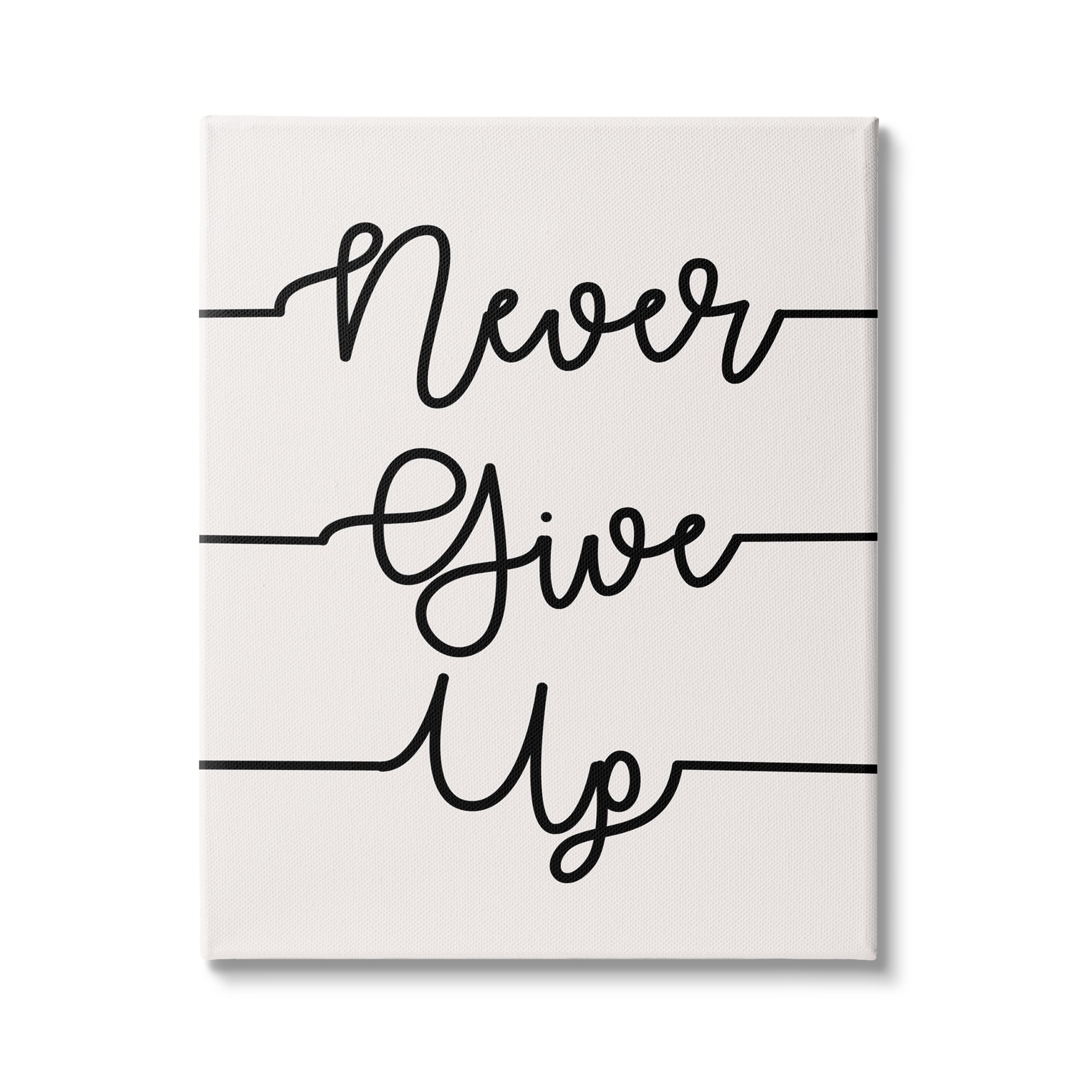 Stupell Industries Never Give Up Phrase Abstract Line Typography, 30 x 40, Design by Sd Graphics Studio