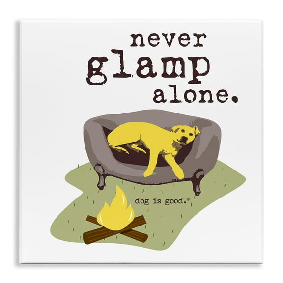 Stupell Industries Never Glamp Alone Dog Animals Painting Unframed Art Print Wall Art, 12 x 12