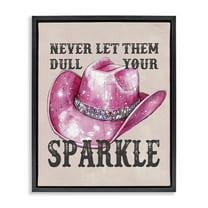 Stupell Industries Never Let Them Dull Your Sparkle Fashion Painting Black Floater Framed Canvas Art Print Wall Art, 17 x 21