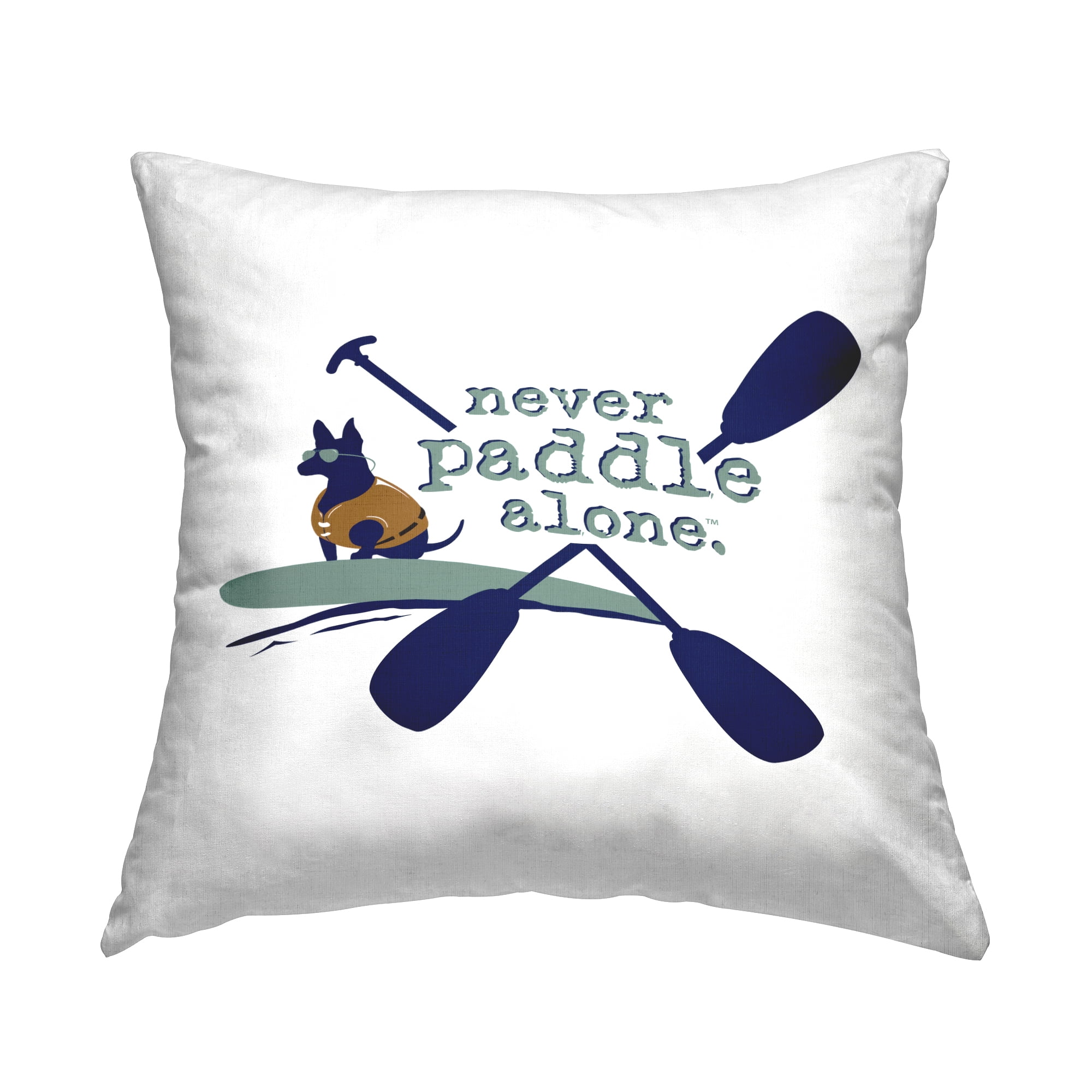 Stupell Industries Never Paddle Alone with Dog Decorative Printed Throw Pillow Design by Dog Is Good.
