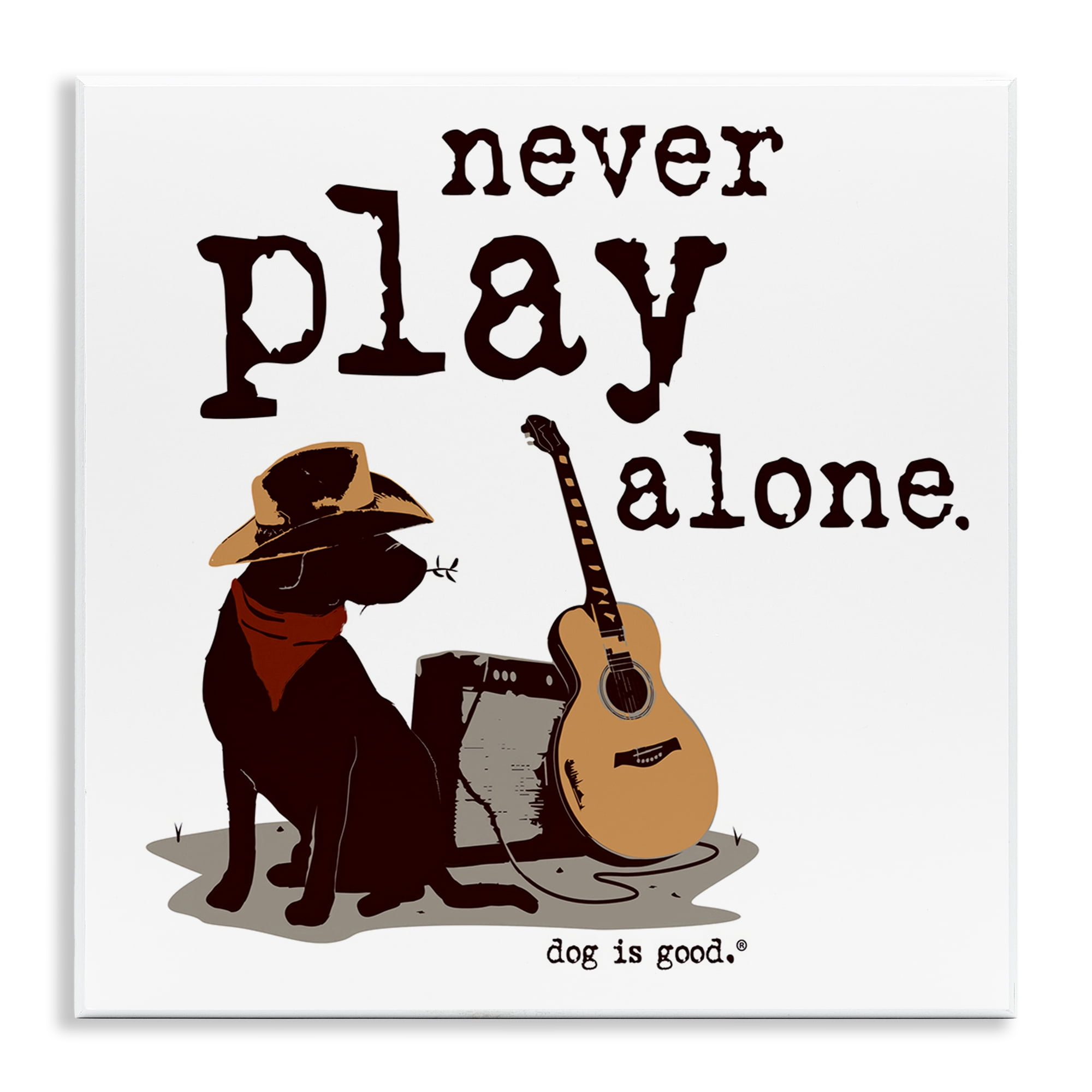 Stupell Industries Never Play Music Alone Animals Painting Unframed Art Print Wall Art, 12 x 12