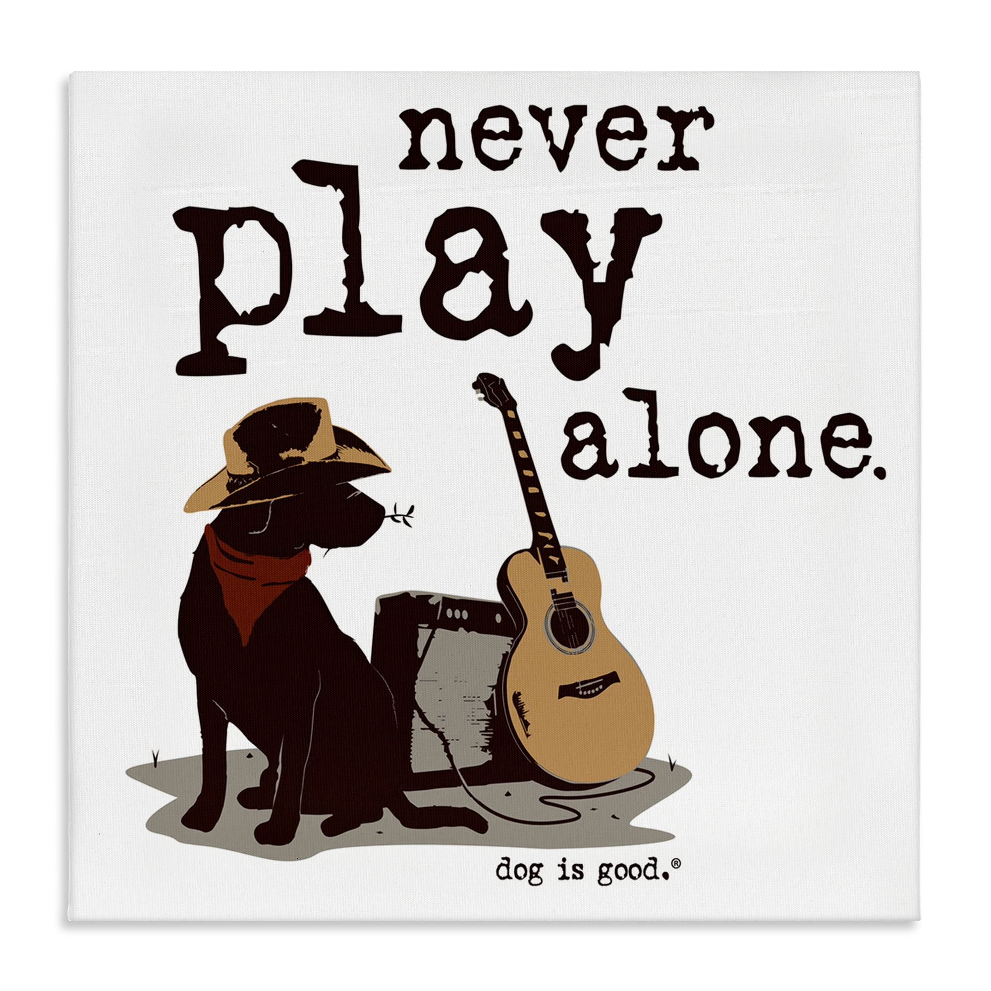 Stupell Industries Never Play Music Alone Animals Painting Wrapped Canvas Art Print Wall Art, 24 x 24