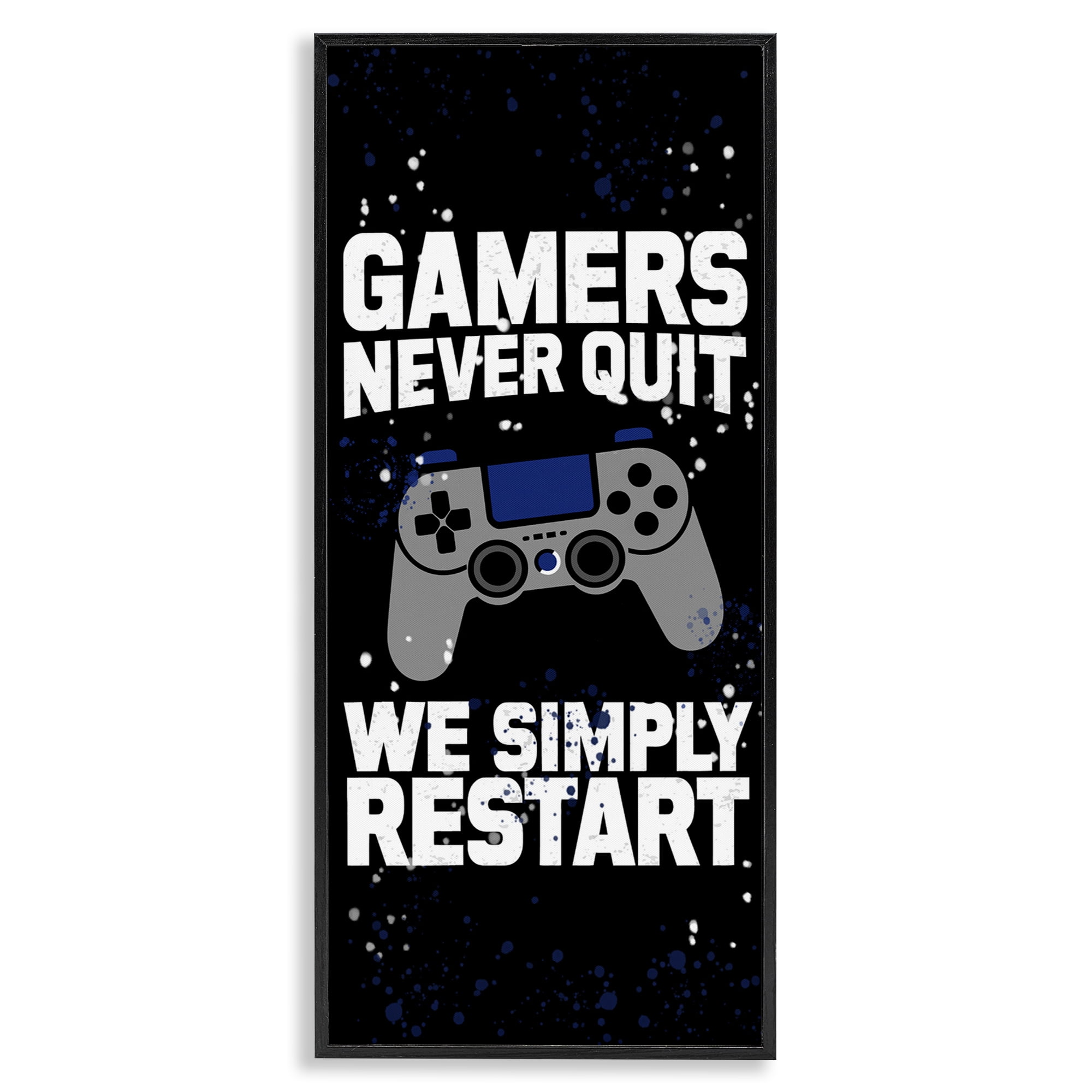 Stupell Industries Never Quit Simply Restart Black Framed Giclee Art, design by Kim Allen