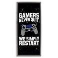 thumbnail image 1 of Stupell Industries Contemporary Never Quit Simply Restart Gray Floating Frame Canvas Art, 14 x 31, by Kim Allen, 1 of 8