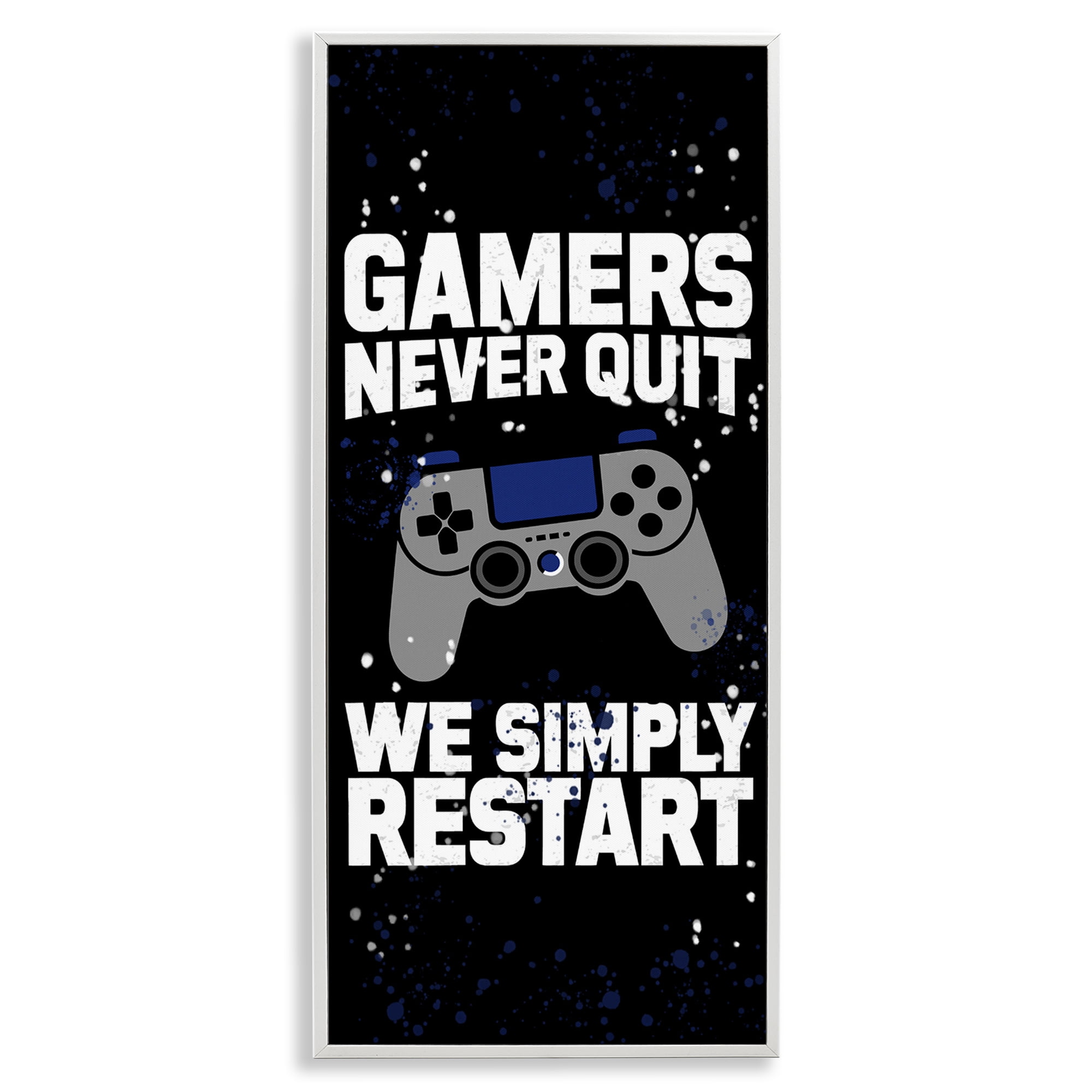 Stupell Industries Never Quit Simply Restart White Framed Giclee Art, design by Kim Allen