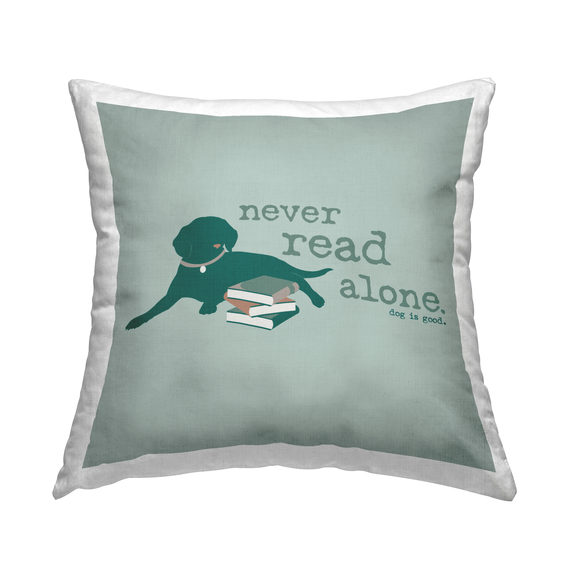 Stupell Industries Never Read Alone Dog Decorative Printed Throw Pillow Design by Dog Is Good.