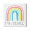 thumbnail image 1 of Stupell Industries Never Stop Dreaming Children's Phrase Vibrant Pastel Rainbow, 24 x 24,Design by Reesa Qualia, 1 of 7