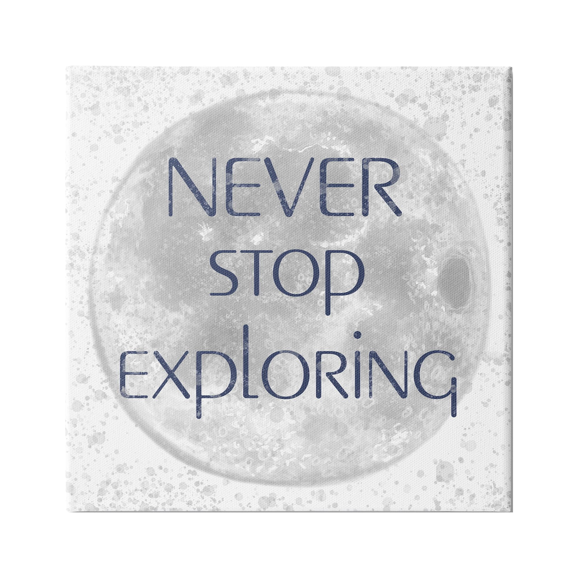 Stupell Industries Never Stop Exploring Children's Phrase Full Moon, 17 x 17,Design by Reesa Qualia