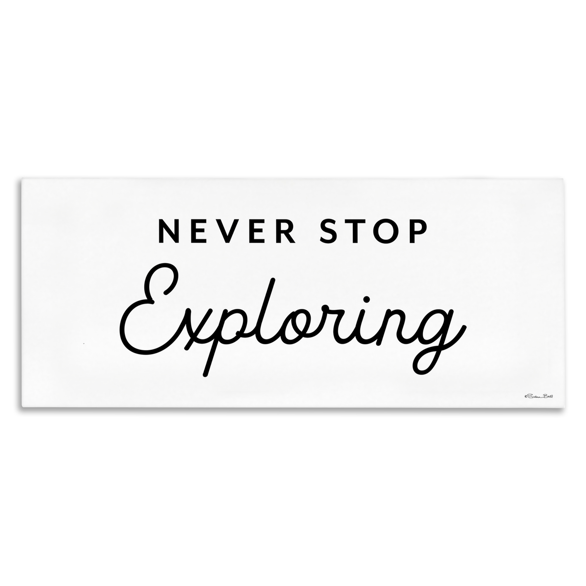Stupell Industries Never Stop Exploring Typography Painting Gallery Wrapped Canvas Art Print Wall Art, 30 x 13