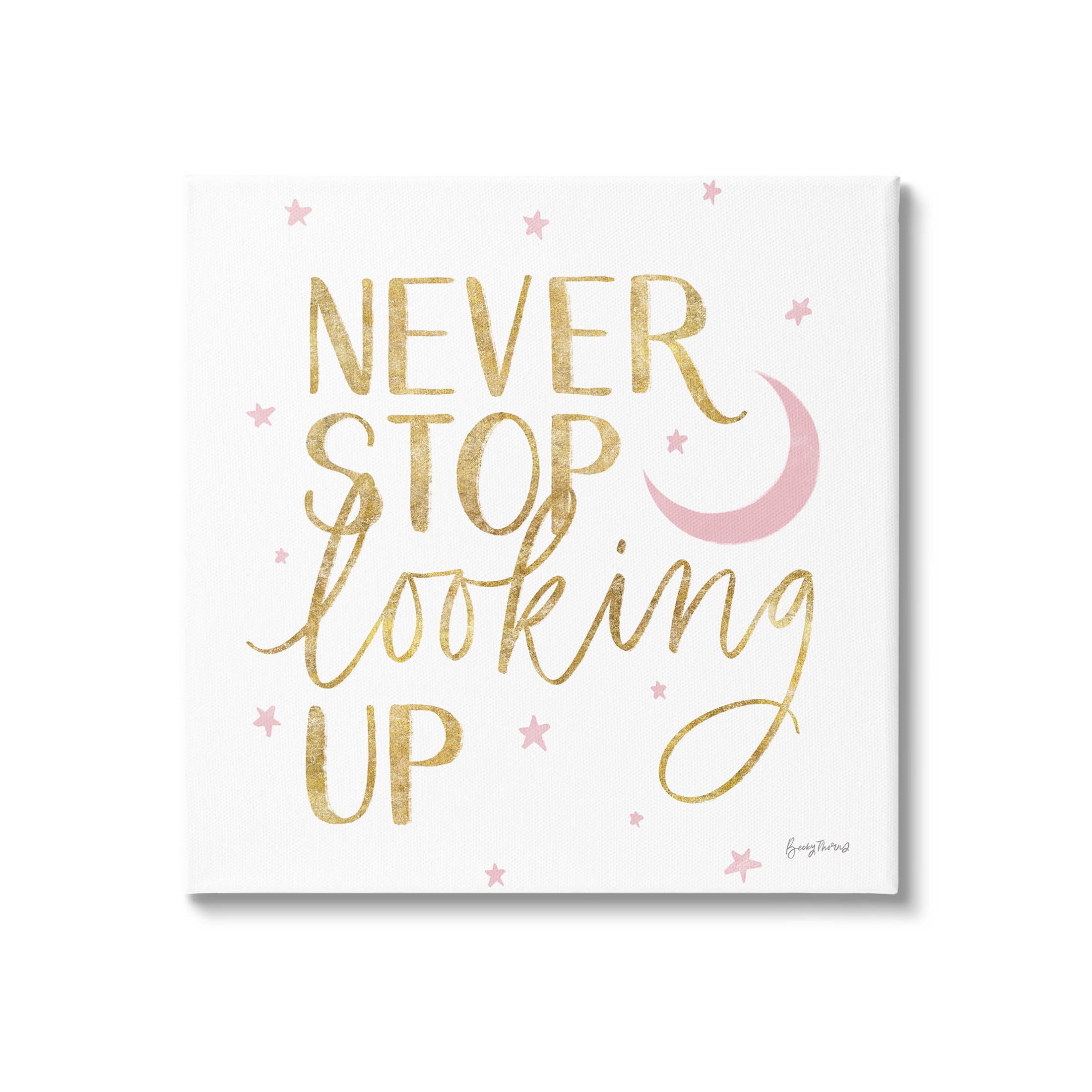 Stupell Industries Never Stop Looking Up Glam Graphic Art Gallery Wrapped Canvas Print Wall Art, Design by Becky Thorns