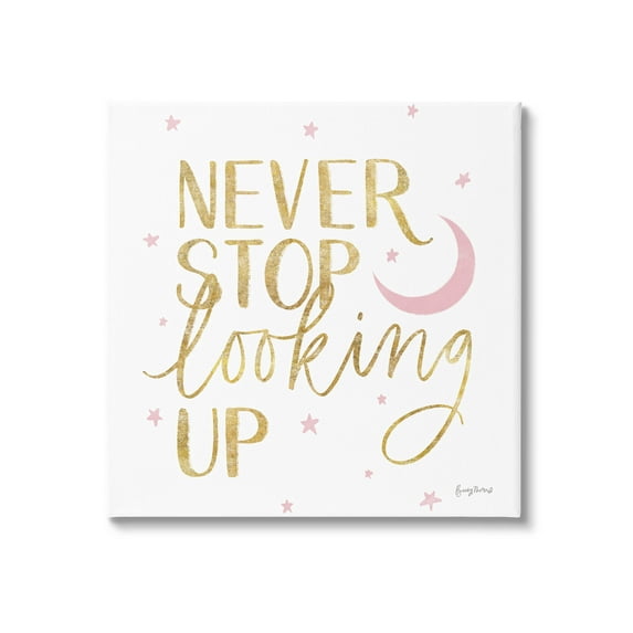 Stupell Industries Never Stop Looking Up Glam Graphic Art Gallery Wrapped Canvas Print Wall Art, Design by Becky Thorns