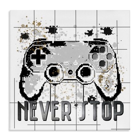 Stupell Industries Never Stop Pixel Gamer Canvas Wall Art, design by Kim Allen