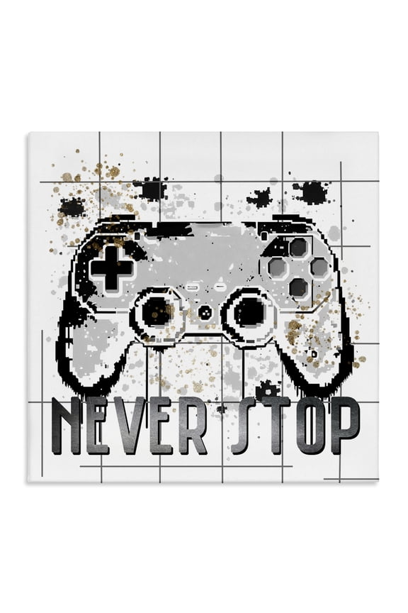 Industries Never Stop Pixel Gamer Canvas Wall Art, design by Kim Allen