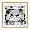 thumbnail image 1 of Stupell Industries Contemporary Never Stop Pixel Gamer Gold Floating Frame Canvas Art, 25 x 25, by Kim Allen, 1 of 7