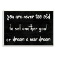 thumbnail image 1 of Stupell Industries Never To Old to Set Goals Phrase Minimal Black White Wall Plaque, 10 x 15, Design by Daphne Polselli, 1 of 1