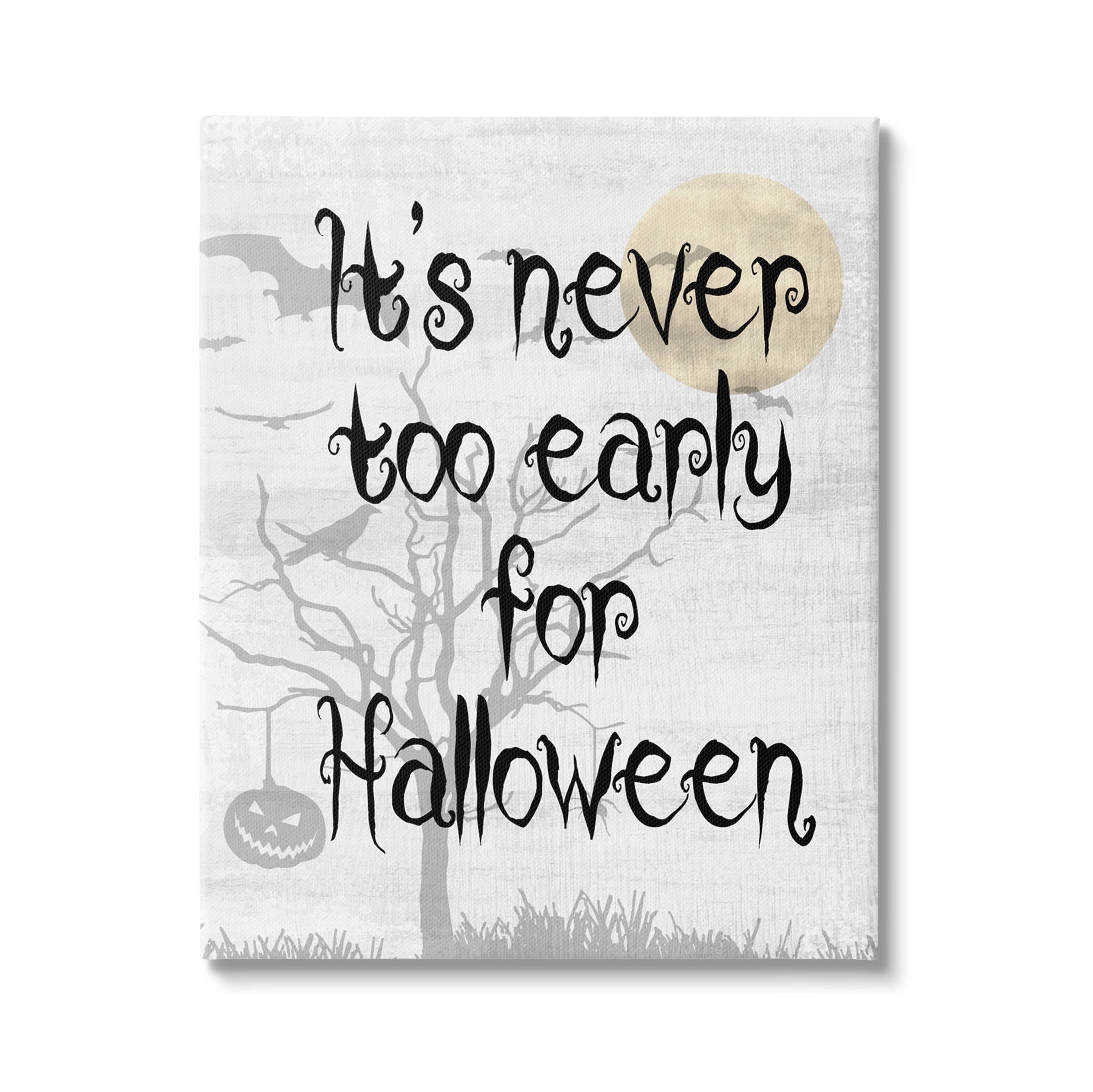 Stupell Industries Never Too Early Halloween Scene Graphic Art Gallery Wrapped Canvas Print Wall Art, Design by Lil' Rue