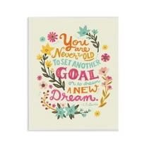 Stupell Industries Never Too Old Inspiring Quote Plants & Flowers Painting Unframed Art Print Wall Art, 11 x 14