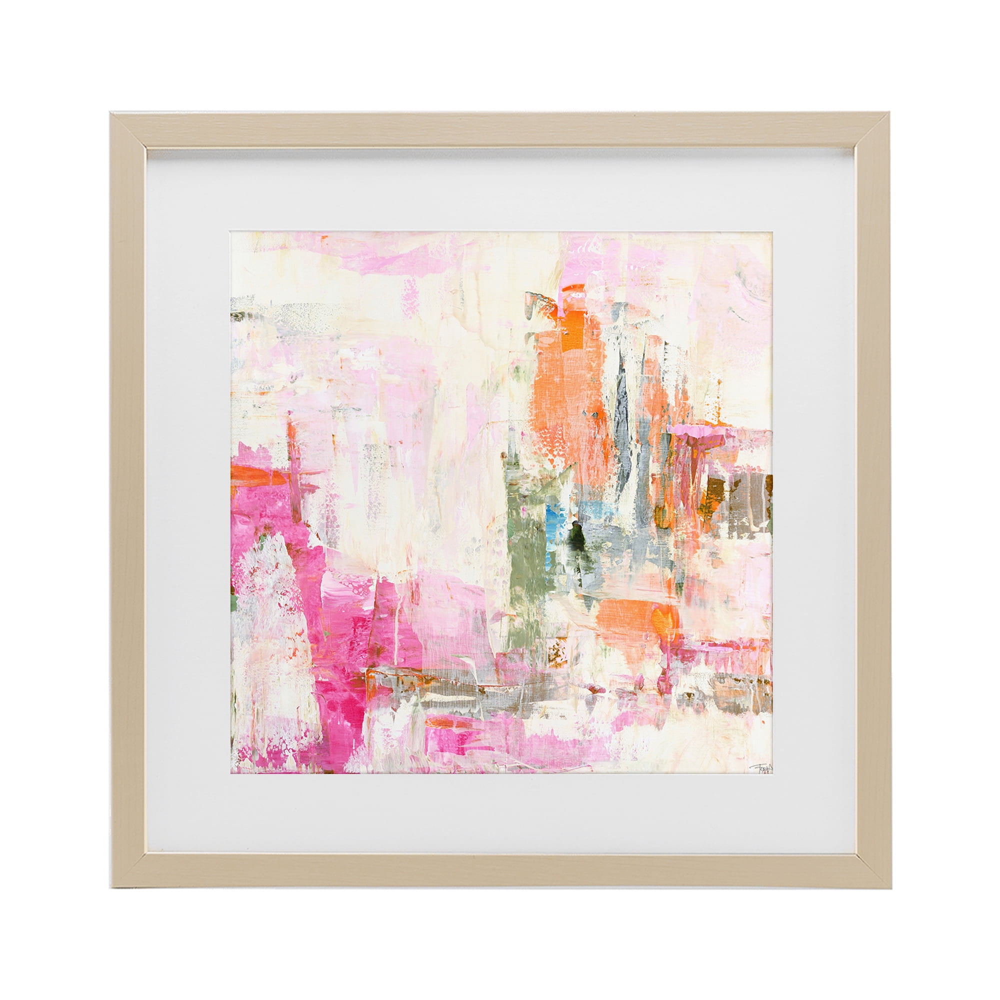 Stupell Industries New Age Pink Abstract Birch Framed Print Under Glass, design by Design Fabrikken