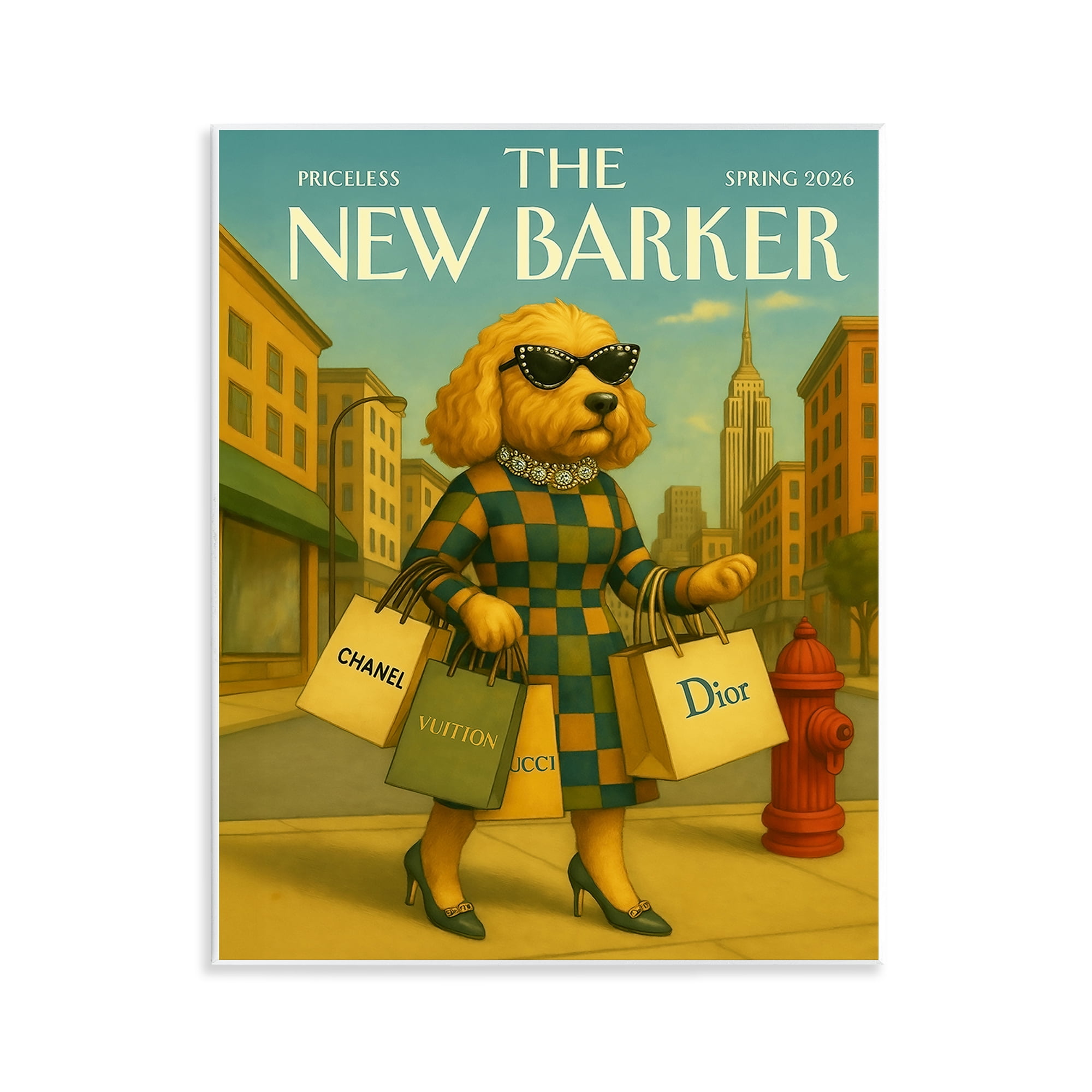 Stupell Industries New Barker Dog Magazine Wall Plaque Art, design by Grotto Studios