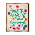 thumbnail image 1 of Stupell Industries New Beginnings Phrase Botanical & Floral Painting Gold Floater Framed Canvas Art Print Wall Art, 25 x 31, 1 of 10
