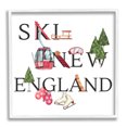 thumbnail image 1 of Stupell Industries New England Ski Winter Seasonal Mountain Sports Sports Painting White Framed Art Print Wall Art, 24 x 24, 1 of 7
