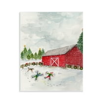 Stupell Industries New England Snow Angels Holiday Painting Unframed Art Print Wall Art, 11 x 14