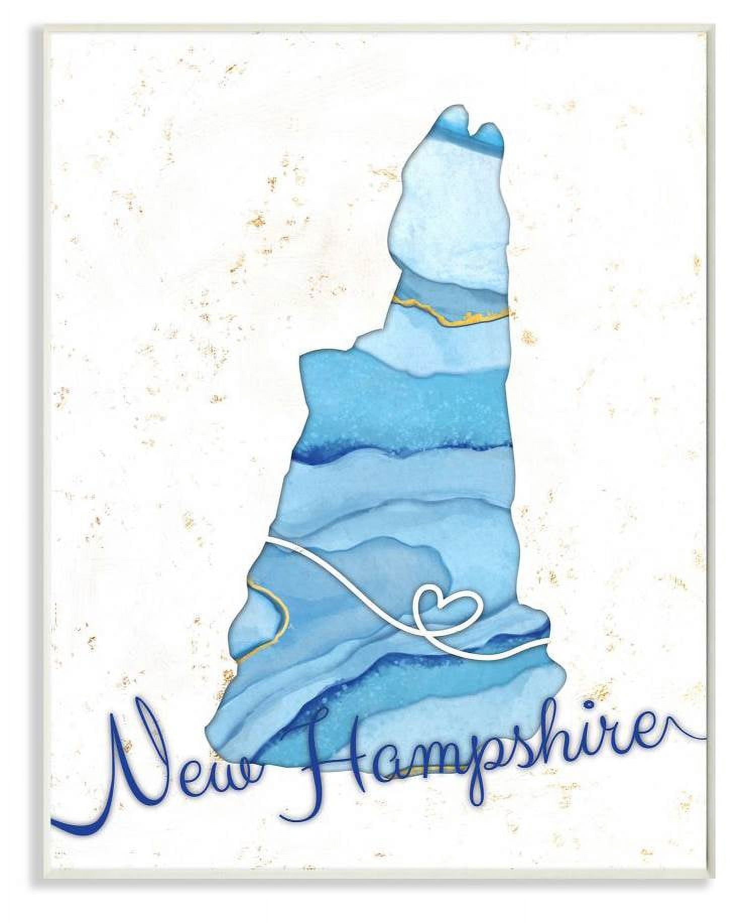 Stupell Industries New Hampshire Agate Blue US State Design Wall Plaque by Ziwei Li
