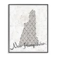 thumbnail image 1 of Stupell Industries Farmhouse New Hampshire Patterned Grey US State Design Black Framed Giclee Art, 24 x 30, by Ziwei Li, 1 of 7