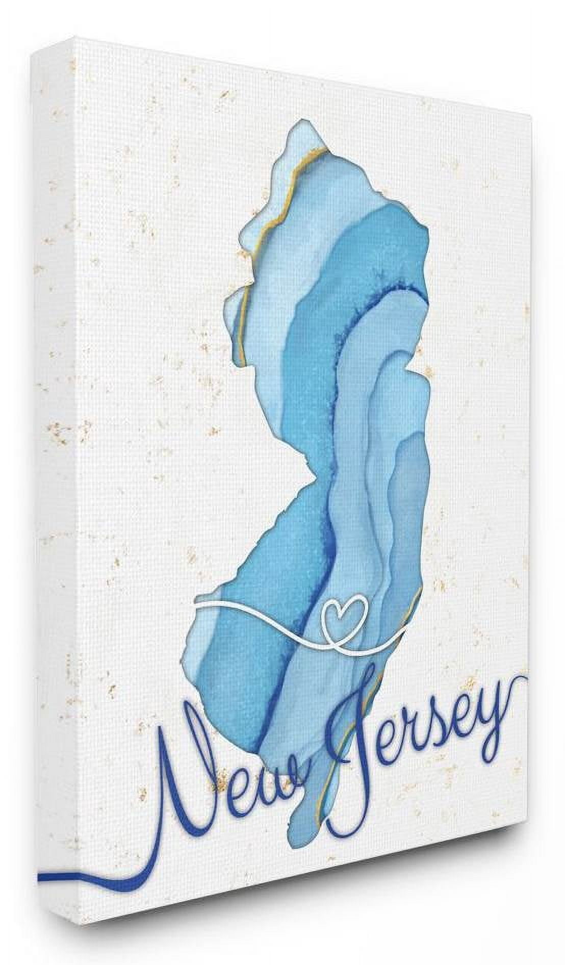 Stupell Industries New Jersey Agate Blue US State Design Canvas Wall Art by Ziwei Li