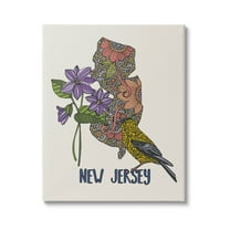Stupell Industries New Jersey Detailed Pattern Graphic Art Gallery Wrapped Canvas Print Wall Art, Design by Valentina Harper