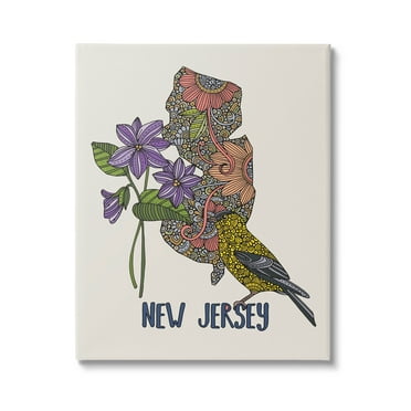 Stupell Industries New Jersey Detailed Pattern Graphic Art Gallery Wrapped Canvas Print Wall Art, Design by Valentina Harper