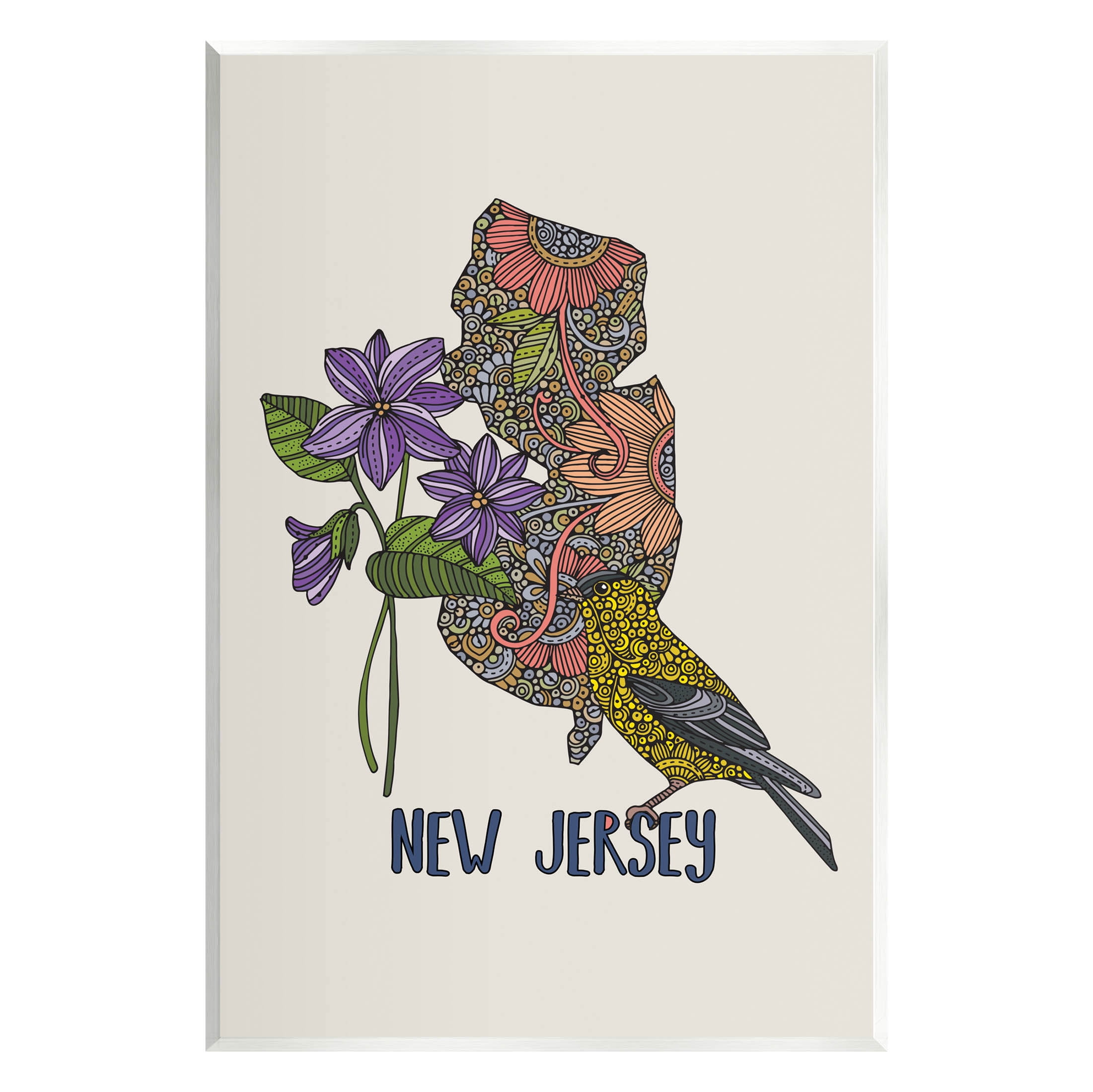 Stupell Industries New Jersey Detailed Pattern Graphic Art Unframed Art Print Wall Art, Design by Valentina Harper