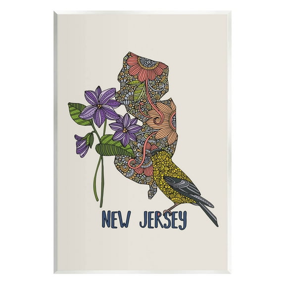 Stupell Industries New Jersey Detailed Pattern Graphic Art Unframed Art Print Wall Art, Design by Valentina Harper