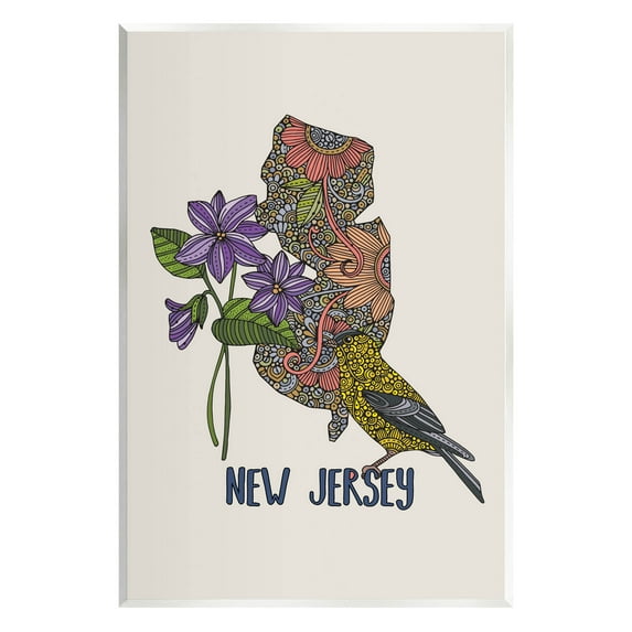 Stupell Industries New Jersey Detailed Pattern Graphic Art Unframed Art Print Wall Art, Design by Valentina Harper