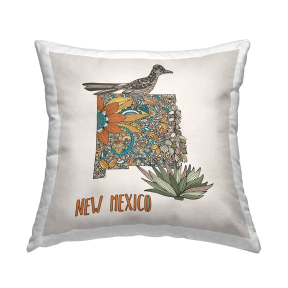 Stupell Industries New Mexico Yucca Flower Patterned Square Decorative Printed Throw Pillow, 18 x 18,