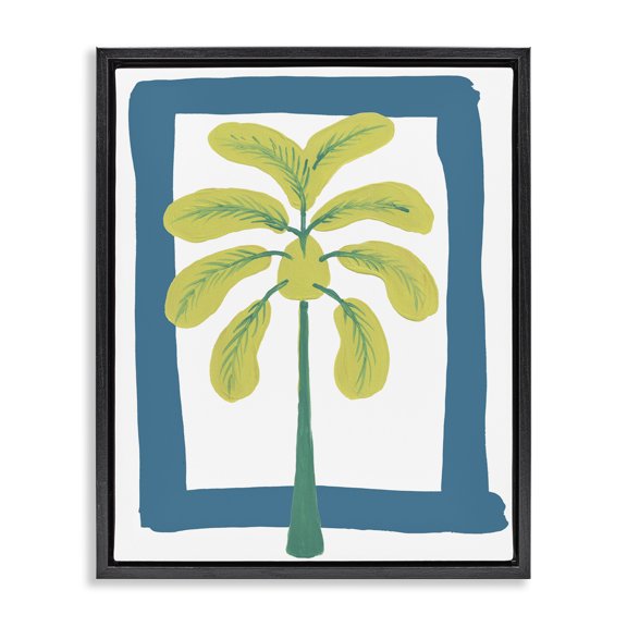 Stupell Industries New Oasis Palm Tree Black Framed Floater Canvas Wall Art design by Bronwyn Baker, 21 x 17